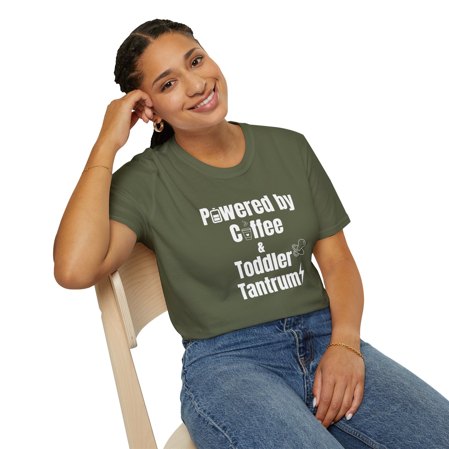 Powered by Coffee & Toddler Tantrum - Funny T-shirt