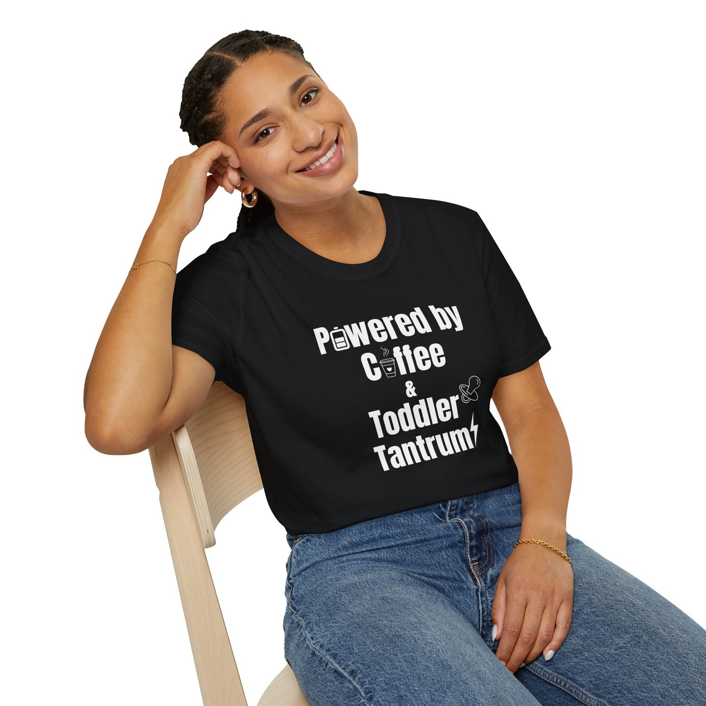 Powered by Coffee & Toddler Tantrum - Funny T-shirt