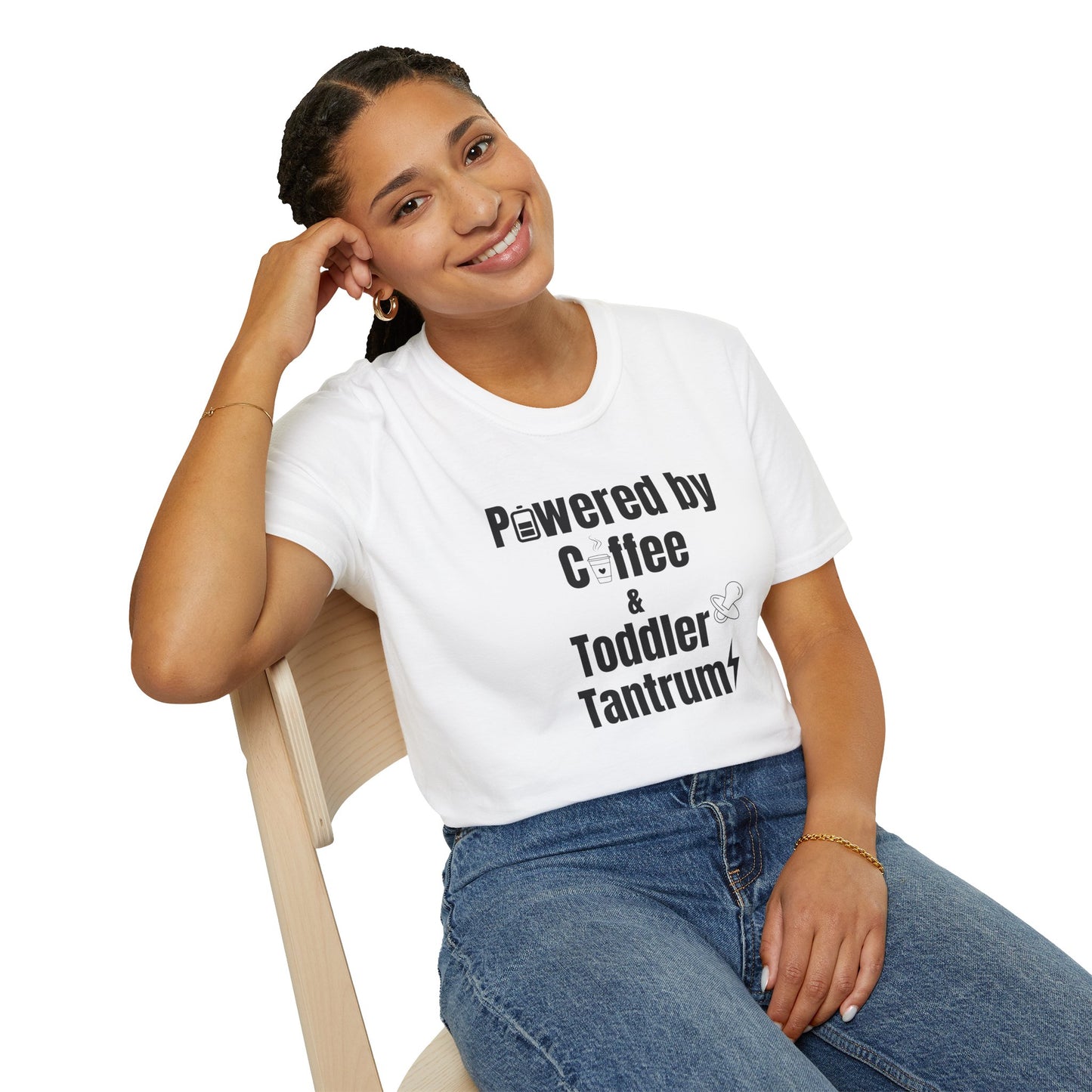 Powered by Coffee & Toddler Tantrum - Funny T-shirt