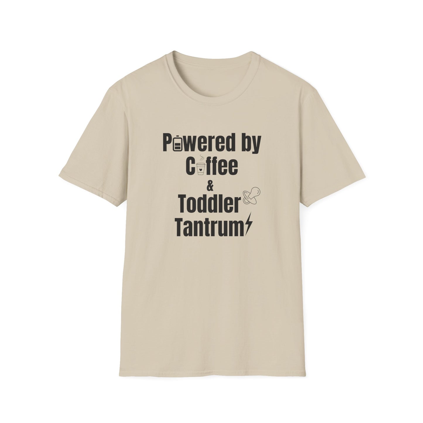 Powered by Coffee & Toddler Tantrum - Funny T-shirt