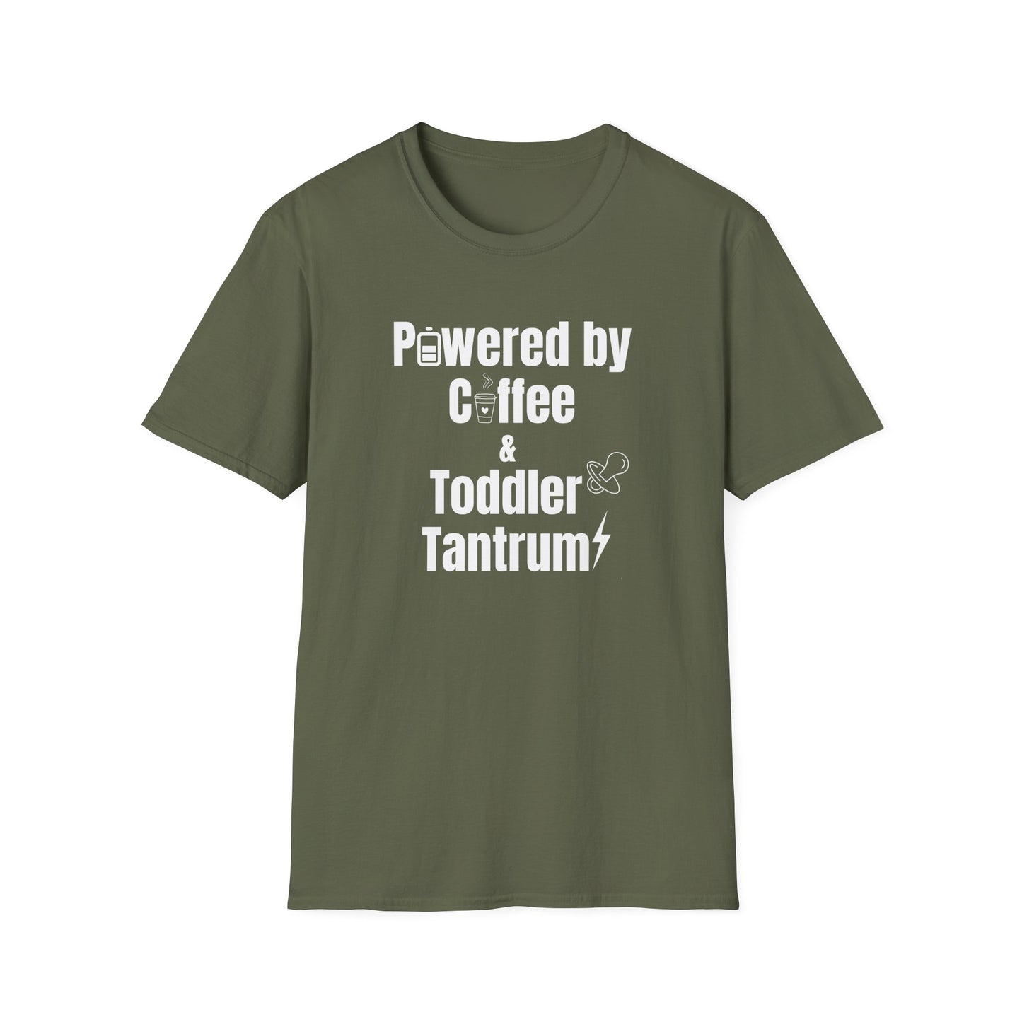 Powered by Coffee & Toddler Tantrum - Funny T-shirt