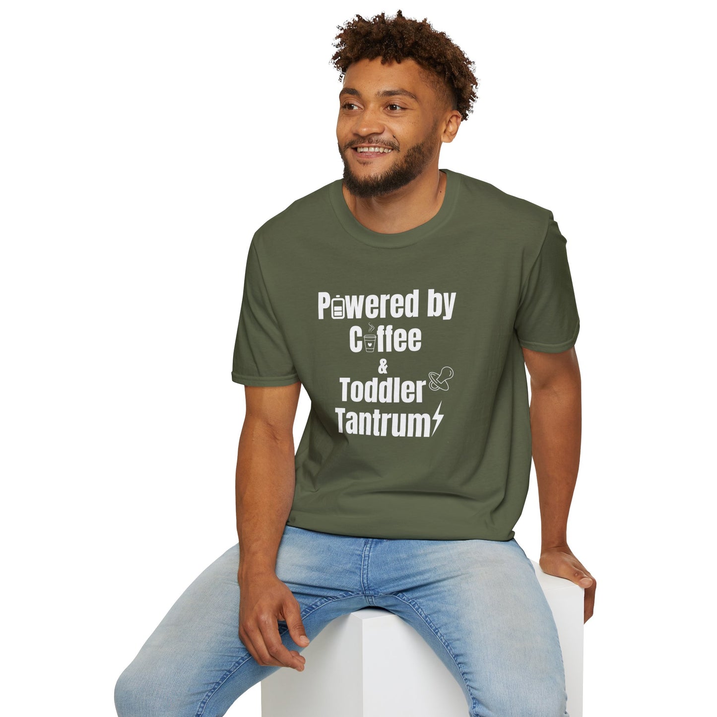 Powered by Coffee & Toddler Tantrum - Funny T-shirt